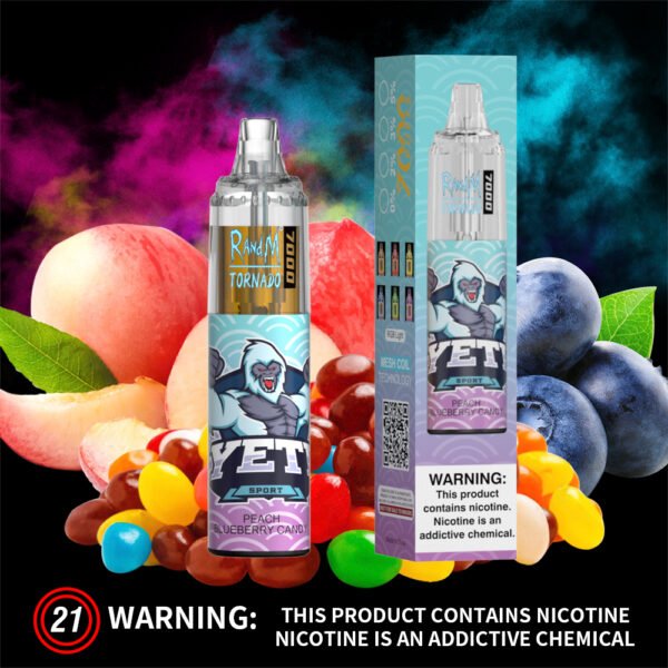 RandM Tornado 7000 Peach Blueberry Candy